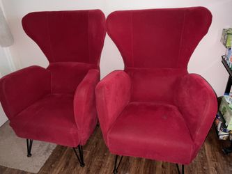 Crimson Velvet Armchairs