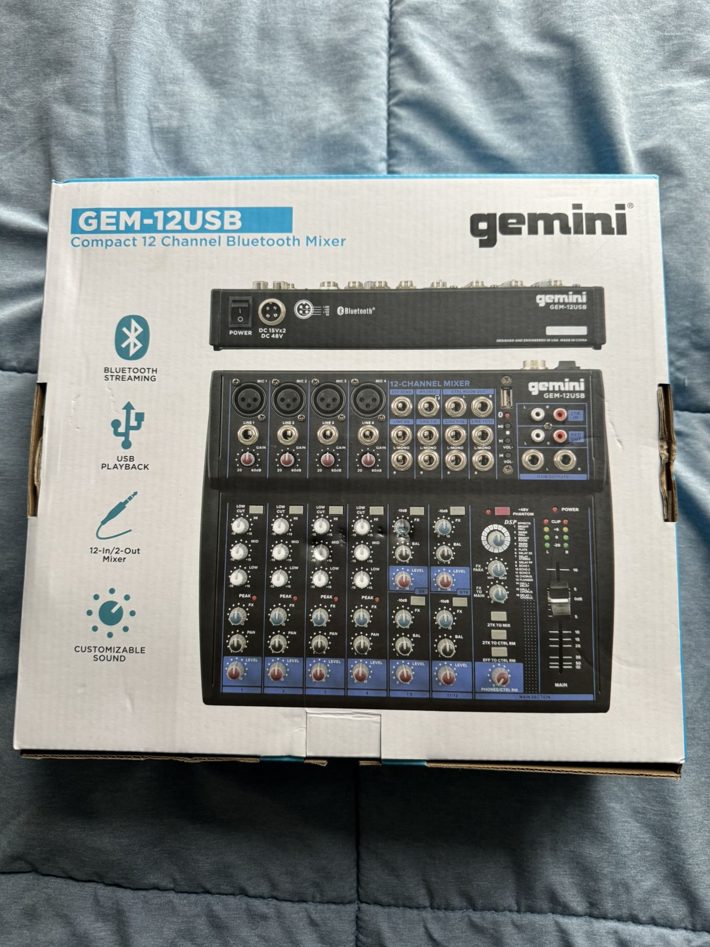 GEM-12USB compact 12 Channel Bluetooth Mixer