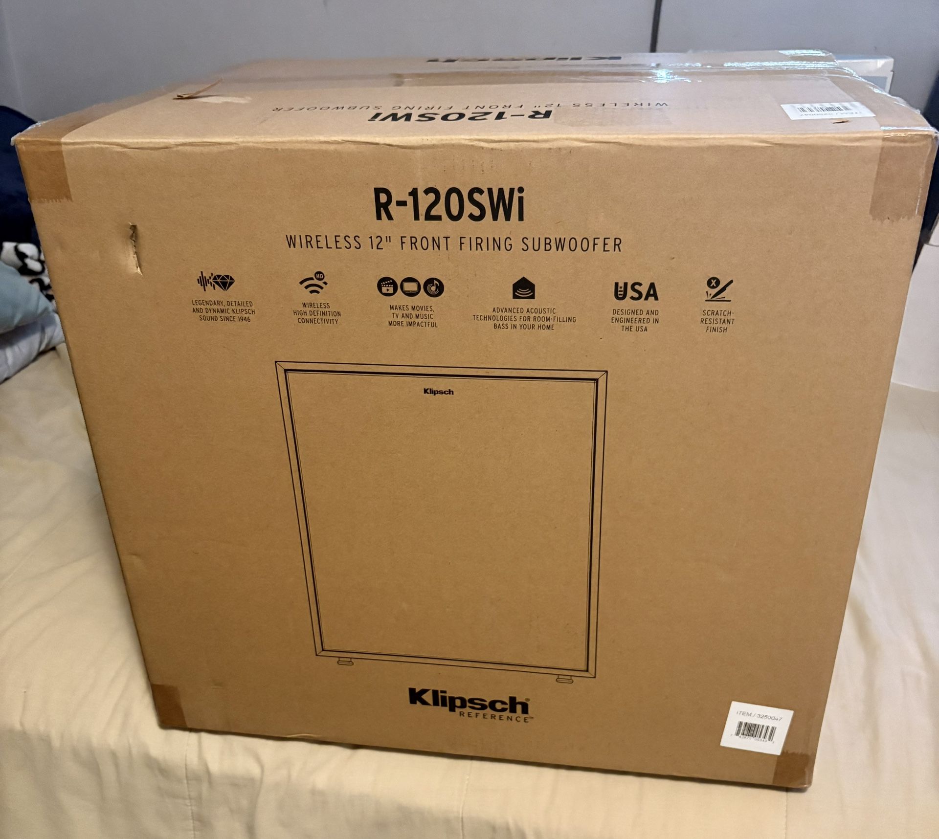 Klipsch R-120SWi Wireless Subwoofer β 12 In. Driver | 400W Peak | Deep, Chest-Rattling Bass