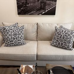 Cream Large Loveseat Sofa Couch