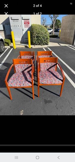 Set of 4 Post-Modern Wood Armchairs