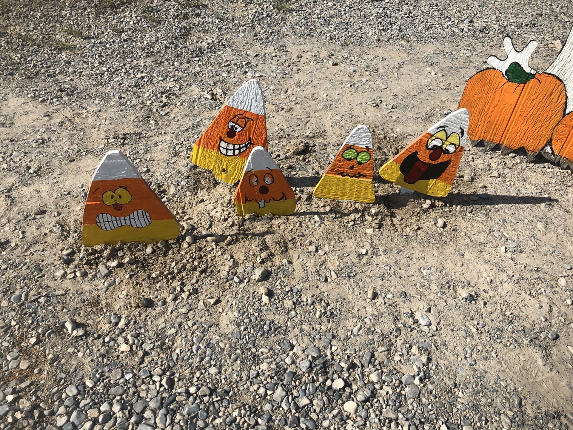 Halloween candy corn yard decor