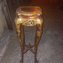 Vintage Carved Red Rosewood Plant Stand