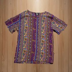 Vintage Pasta 80’s Top Light & Colorful Size Medium Women’s Boho Indie