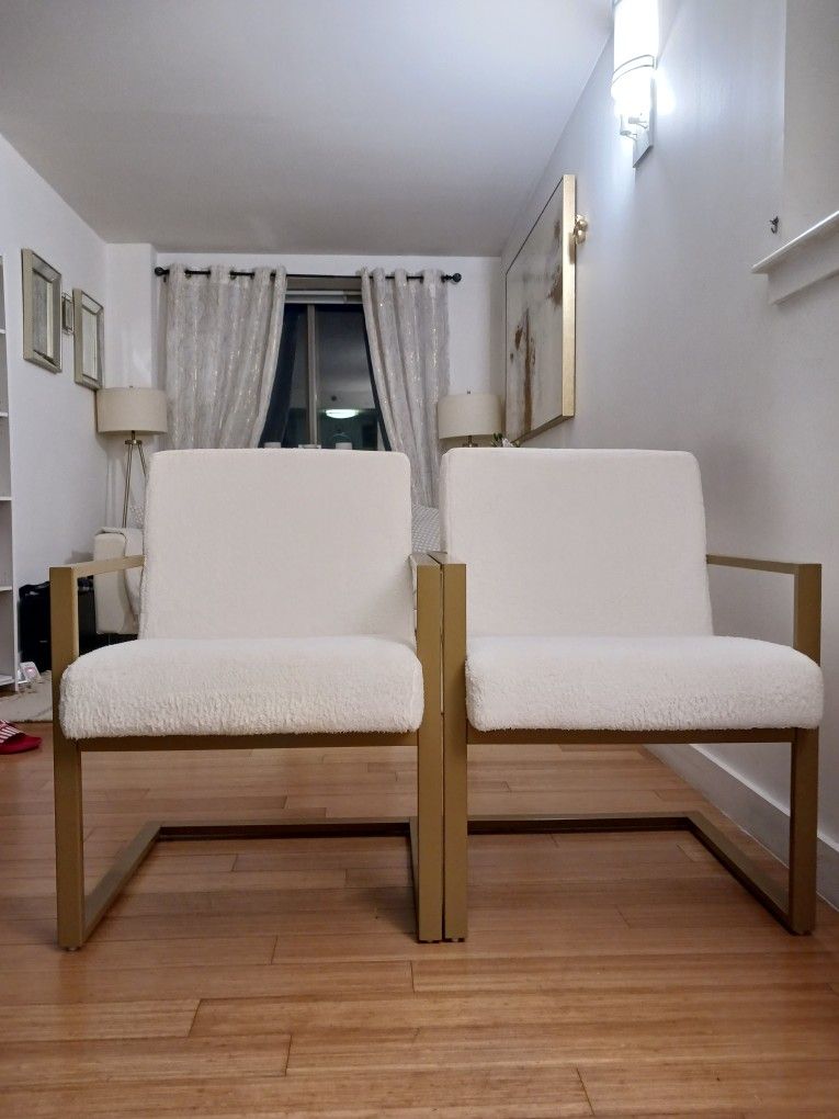 Aesthetic Luxury Modern Art Cream Fabric Chairs $ 75.00 Each