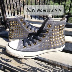 RARE NEW Converse All Star Studded high top Women 5.5