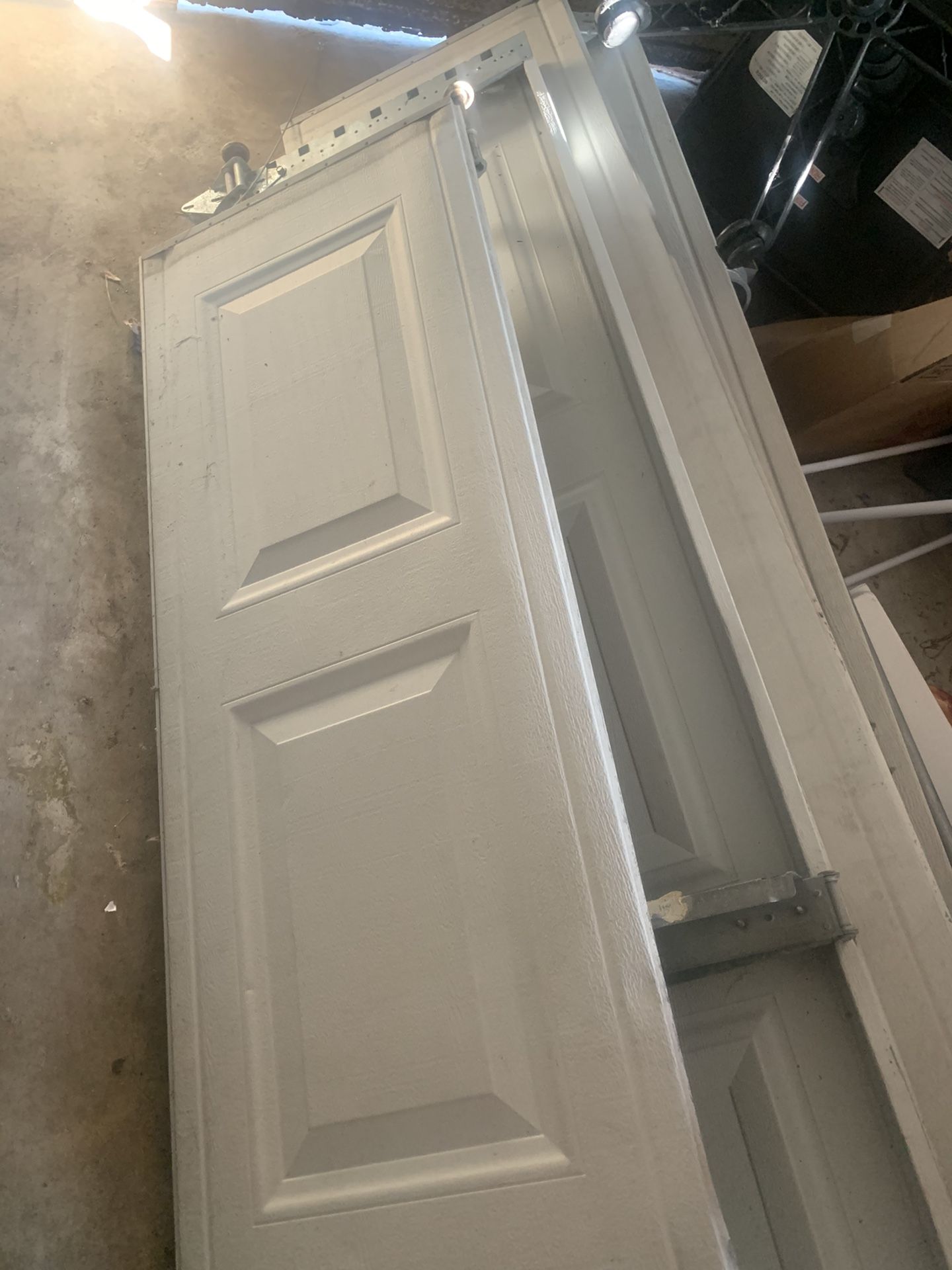 Large garage door: 9x7 and bolts etc