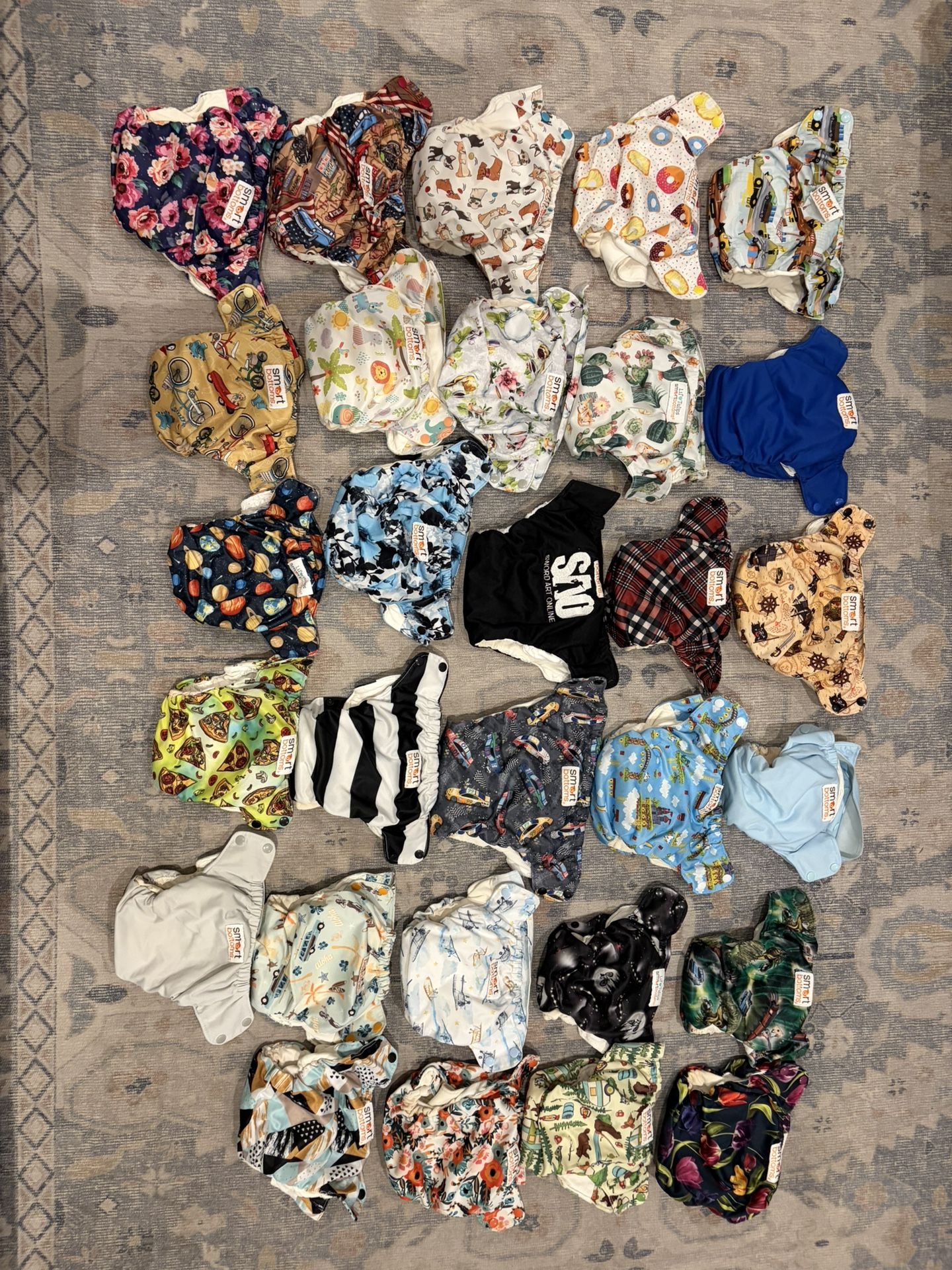 Smart Bottoms Cloth Diaper Bundle | 29 AIO + Wet Bags + 4 pull On Diapers
