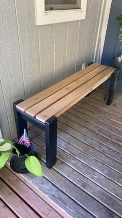 Sleek modern cedar bench