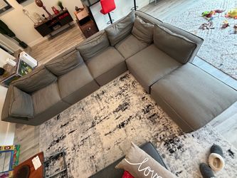 Gray Sectional Sofa with Chaise
