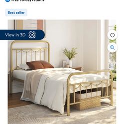 Twin Vintage Gold Bed Frame