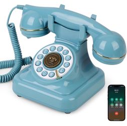Bluetooth Retro Phone with Speakerphone, Bluetooth Landline Telephone, Bluetooth Home Phone with USB Rechargeable Power, Hands-Free Calling & Music Pl