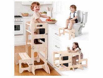 Toddler 4 in 1 kitchen step stool with black board