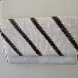 9" x 6" Small Cream & Brown Purse
