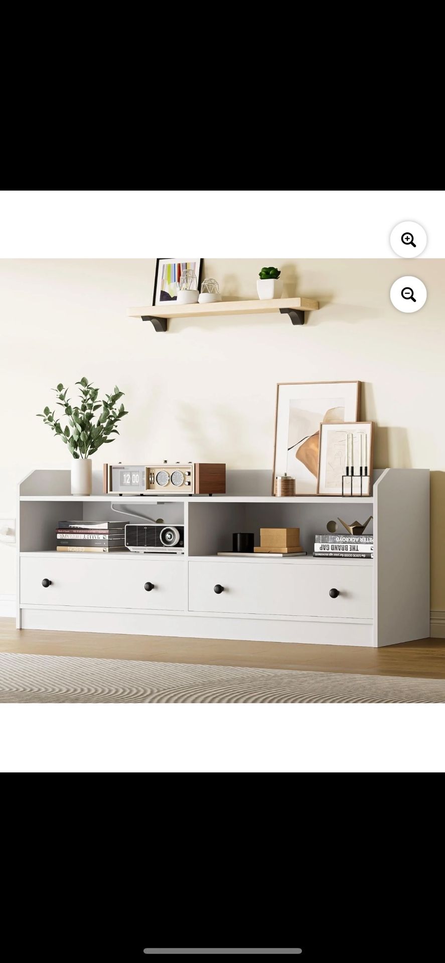 Cozy Castle TV Stand for TVs up to 60", TV Entertainment Center with Power Outlet and Storage Drawers, Modern TV Console Table for Bedroom, Living Roo