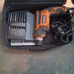 Ridgid 3/8 Electric Power Drill with Whole Drive Bits