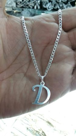 925 sliver chain & any letter 22 inch long Special price