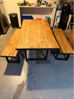 Industrial Wooden Picnic Table (Great Condition)