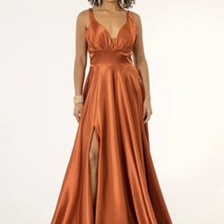 Rust Color A-Line Dress