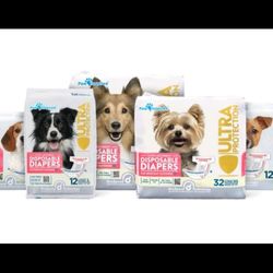 Paw Inspired Medium Disposable Dog Diapers And Male Wraps Most All Sizes