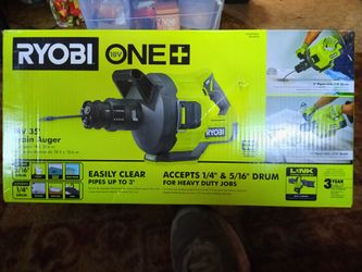 RYOBI ONE + 18 V 35' 5/16" DRAIN AUGER