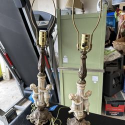 Antique Cherub Lamps