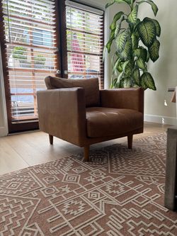 Leather Chair - West Elm Ryan Armchair - Tan Outback Leather
