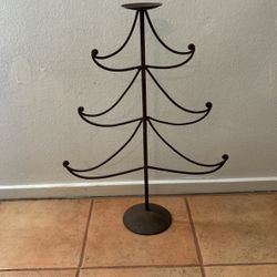 Vintage Wrought Iron Christmas Tree Candle Holder