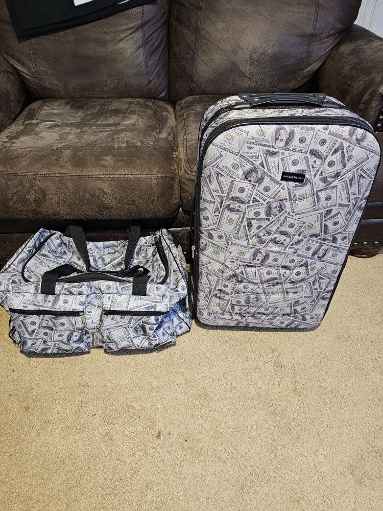 Jane & Berry Money Print Luggage Set
