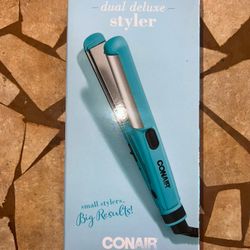 Conair Mini 5/8" Dual Deluxe 2-in-1 Ceramic Styler Curl and Straighten Hair
