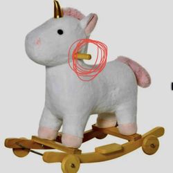 Qaba 2 in 1 Kids Rocking Horse - White, 24.8"x15"x24.8"