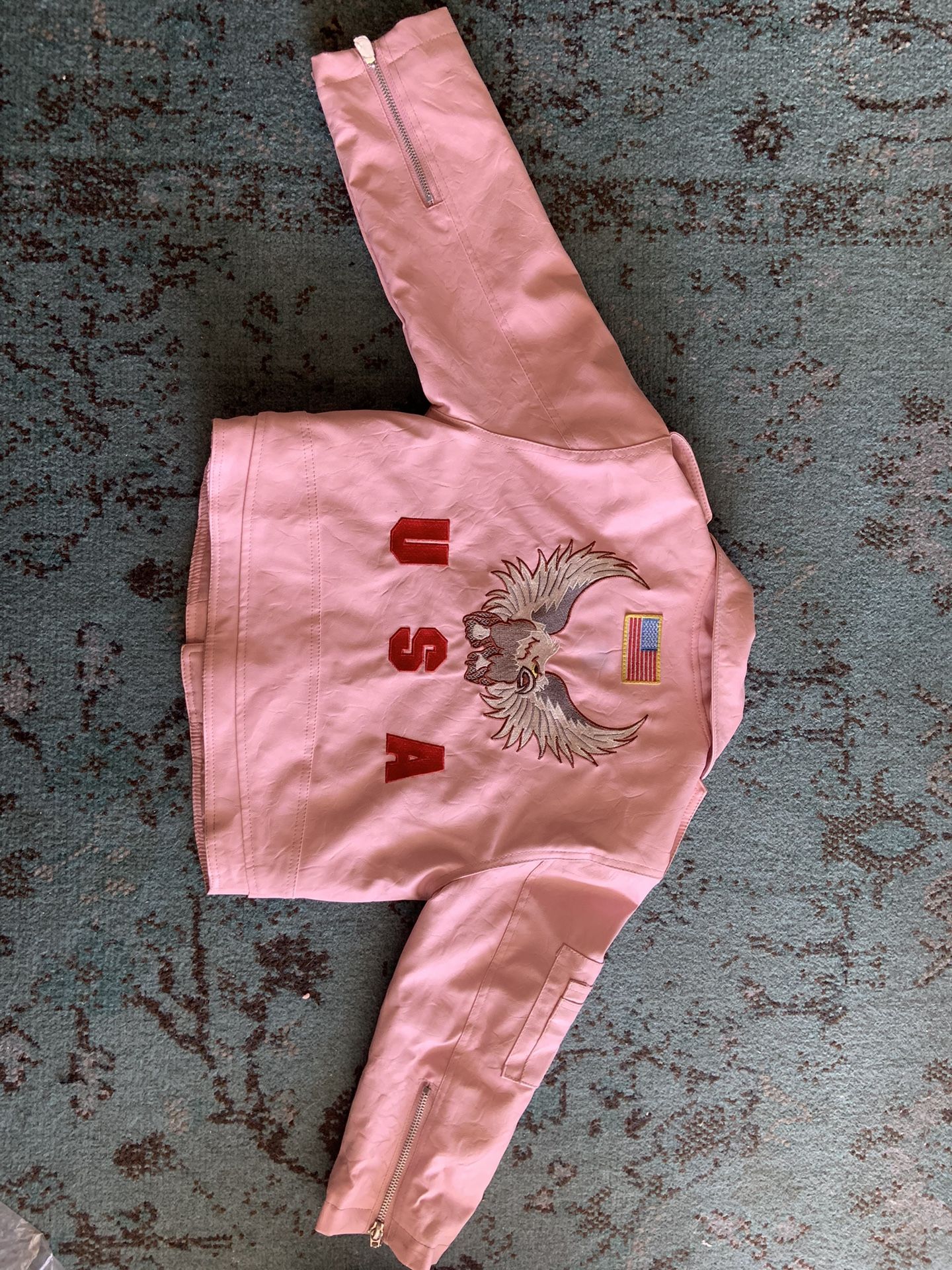 5T kids Pink Leather Jacket USA