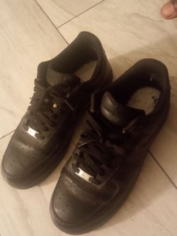 Solid black air force ones