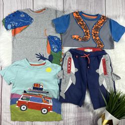 4T Mini Boden Kids Spring Summer Bundle Applique Tees Shorts
