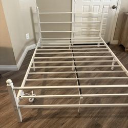Full Size Bed Frame With LED,  Charging Station 