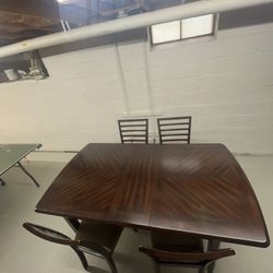 Brown Dining Table Set With Four Chairs