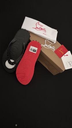 Christian Louboutin Black Flip Flops with Red Sole