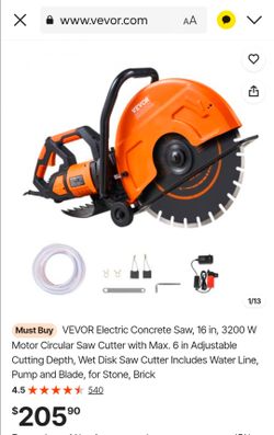 VEVOR 16-Inch Electric Concrete Circular Saw