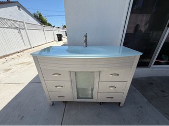 48” bathroom cabinet, 6 drawers and faucet