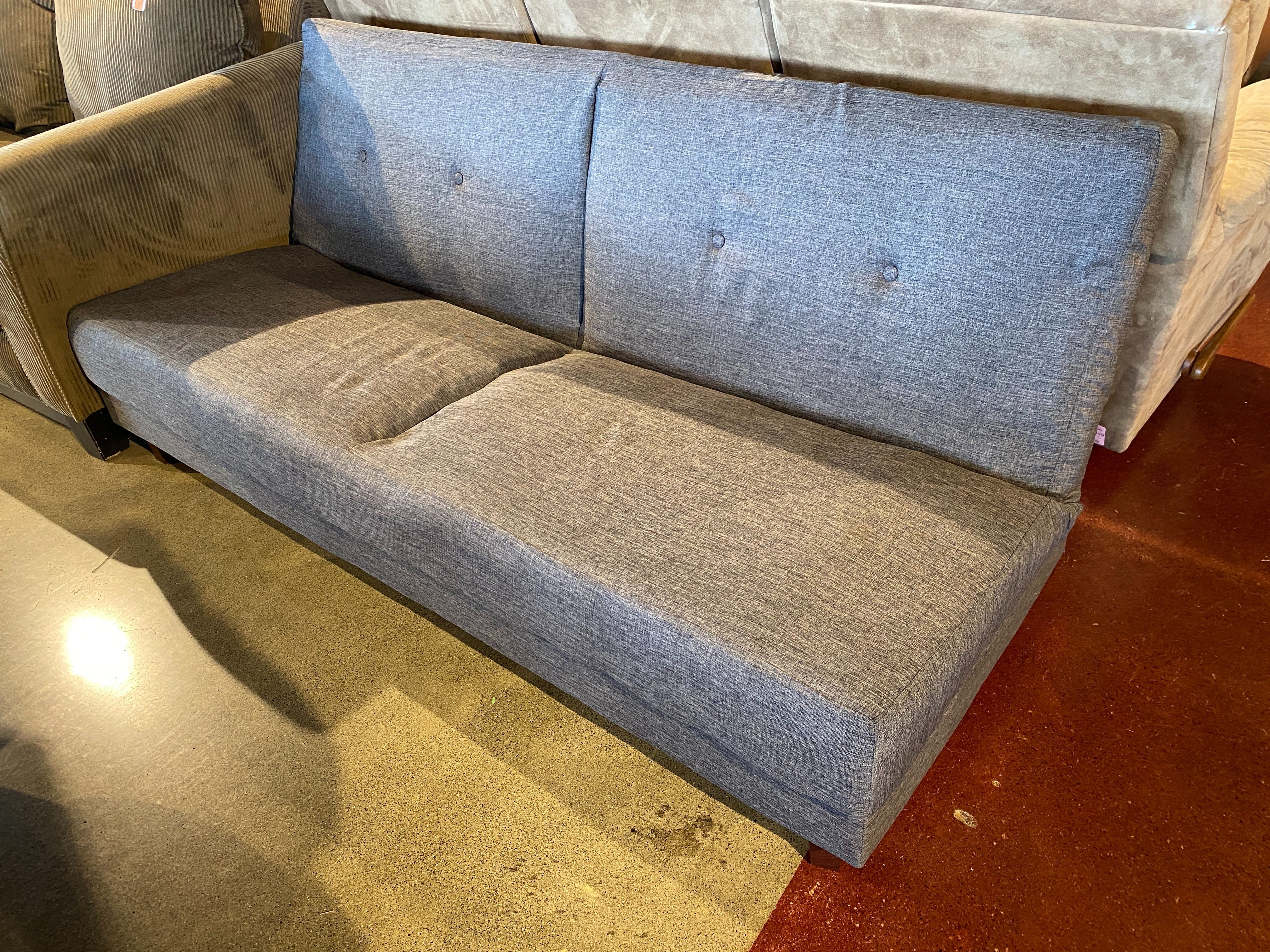Grey Tufted Storage Futon