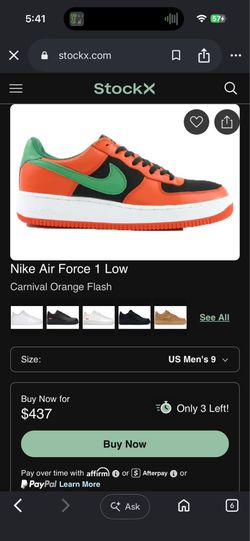 Nike Air Force 1 Carnival Orange Flash