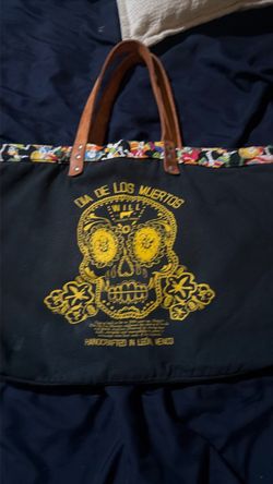 Will leather goods canvas Dia de los Muertos Tote