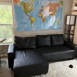 Black Leather Couch 
