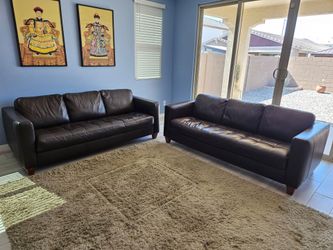 Natuzzi Brown Leather Couches