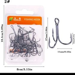 Black Fishing Treble Hooks Kit