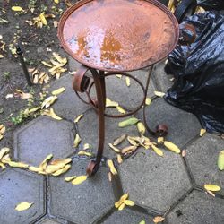 Rusted Metal Plant Or Fountain Holder