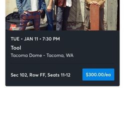 TOOL! Tickets! 
