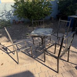 Project Set Of Iron Chairs And Table 