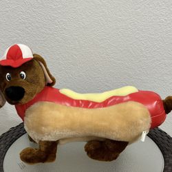VTG Dachshund Hot Dog Stuffed Animal 18 Inch Long 