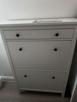 IKEA HEMNES shoe cabinet with 2 compartments.